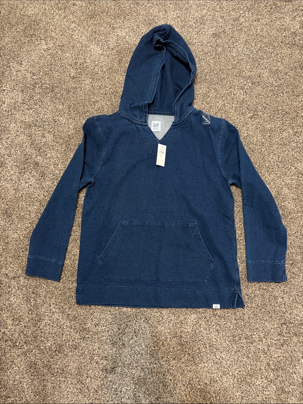 NWT Gap Kids Navy Hooded Pullover Top Size Large (10)